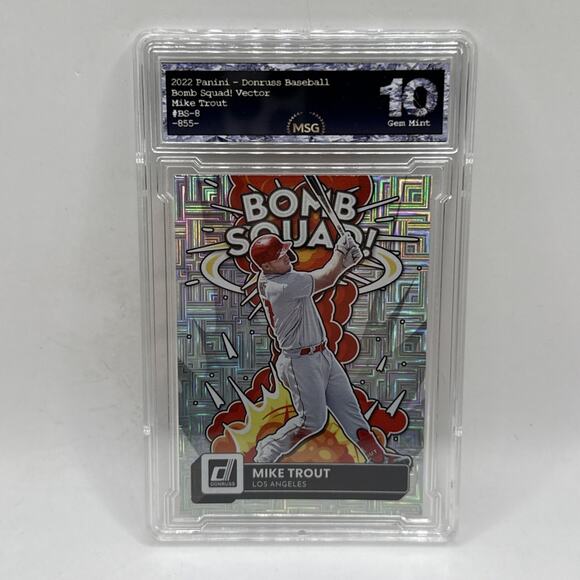 2022 Panini Donruss - Bomb Squad Mike Trout #BS-8 Vector Rare Graded 10 Gem Mint - Picture 1 of 2